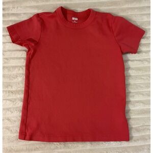 Uniqlo U Womens Crew Neck Short Sleeve T-Shirt Red 100% Cotton M 462666